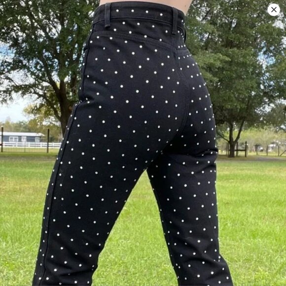 Gianni Bini NWT High Waisted Black Rhinestone Jeans - Picture 4 of 5